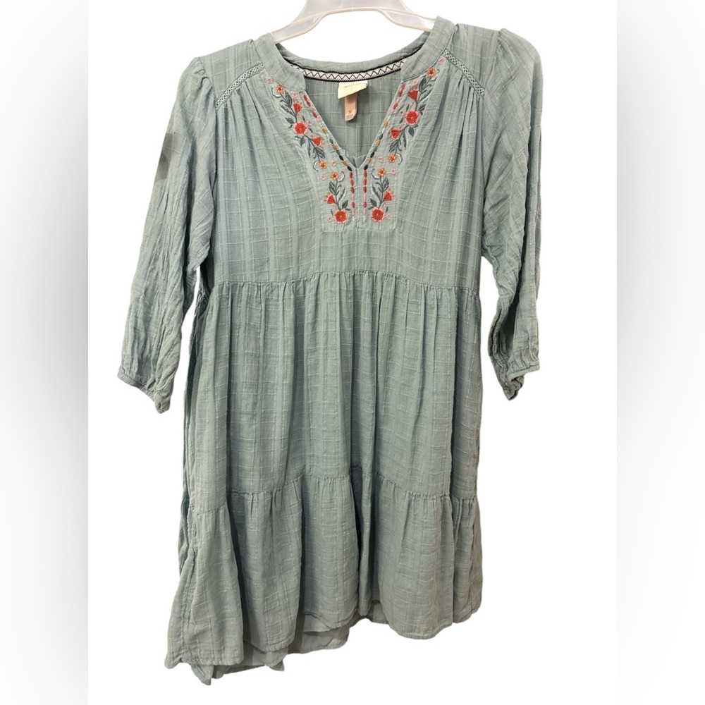 Knox Rose Green Mini Dress with Floral Embroidery